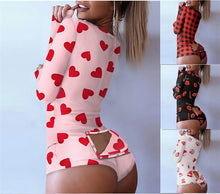 Load image into Gallery viewer, Printed Button Romper With Button Flap