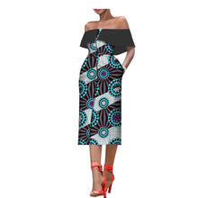 Load image into Gallery viewer, Off the Shoulder African Print Dress