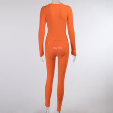 Load image into Gallery viewer, V-neck Buttoned Pajama Jumpsuit