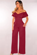 Load image into Gallery viewer, Off The Shoulder Ruffled Jumpsuit