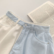 Load image into Gallery viewer, Design Niche Color Matching Wide-Leg Shorts Jeans