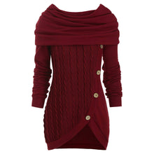 Load image into Gallery viewer, Button Accented Thick Hooded Sweater