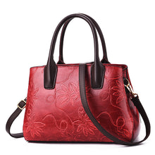 Load image into Gallery viewer, Leaf Embossed Zippered Handbag