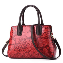 Load image into Gallery viewer, Leaf Embossed Zippered Handbag