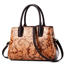 Load image into Gallery viewer, Leaf Embossed Zippered Handbag