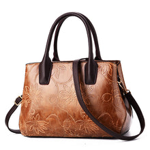 Load image into Gallery viewer, Leaf Embossed Zippered Handbag