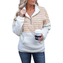 Load image into Gallery viewer, Plush V-neck zipper long sleeves