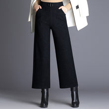 Load image into Gallery viewer, Woolen Wide-leg Fitted Waist Pants