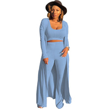 Load image into Gallery viewer, 3-PC Knitted Rib Accented Suit