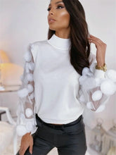 Load image into Gallery viewer, Mesh Puff Sleeve Top