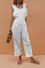 Load image into Gallery viewer, Ruffled Sleeveless Cotton Jumpsuit