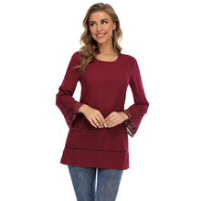 Load image into Gallery viewer, Chiffon hollowed-out plaid top