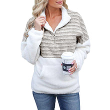 Load image into Gallery viewer, Plush V-neck zipper long sleeves