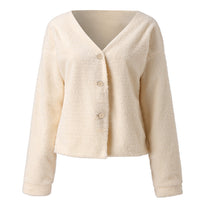 Load image into Gallery viewer, V-Neck 3 Button Plush Sweater