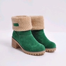 Load image into Gallery viewer, Thick Heeled Suede Snow Boots