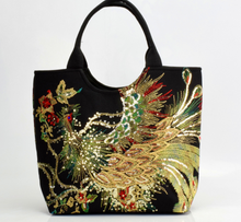 Load image into Gallery viewer, Peacock Embroidery Handbag