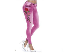 Load image into Gallery viewer, Skinny Floral Accented Jeans