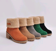 Load image into Gallery viewer, Thick Heeled Suede Snow Boots