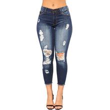 Load image into Gallery viewer, Stretch Cropped Ripped Women's Skinny Jeans