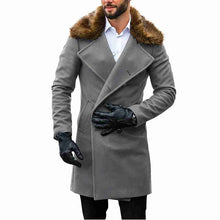 Load image into Gallery viewer, Long Wool Solid Color Coat with Fur Collar
