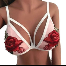 Load image into Gallery viewer, Rose Embroidery Lace Bra Set