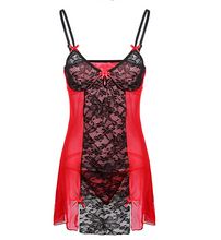 Load image into Gallery viewer, Bow-Tie Accented Black Mesh Lingerie