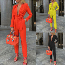 Load image into Gallery viewer, Belted Vibrant Colored Jumpsuit