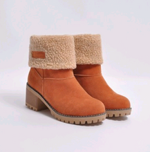Load image into Gallery viewer, Thick Heeled Suede Snow Boots
