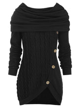 Load image into Gallery viewer, Button Accented Thick Hooded Sweater