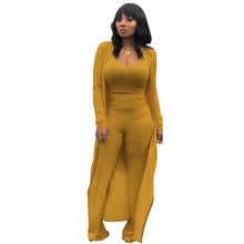 Load image into Gallery viewer, 3-PC Knitted Rib Accented Suit