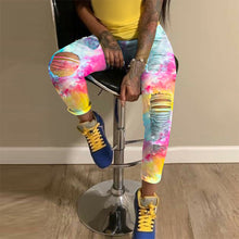 Load image into Gallery viewer, Tie-dye print ripped jeans