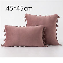 Load image into Gallery viewer, Tassel velvet sofa pillowcase