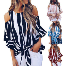 Load image into Gallery viewer, Vertical Striped Loose Casual Blouse