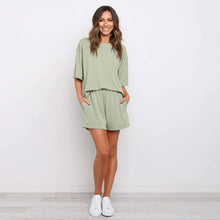 Load image into Gallery viewer, Rounded Collar Shorts Set