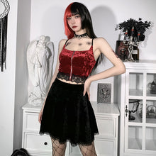 Load image into Gallery viewer, Velvet Lace Trimmed Skirt