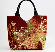 Load image into Gallery viewer, Peacock Embroidery Handbag