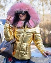 Load image into Gallery viewer, Ladies Short Down Coat with Oversized Fur Hood