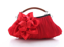Load image into Gallery viewer, Satin Flower Clutch Handbag