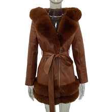 Load image into Gallery viewer, Zipped Fur Collared Coat