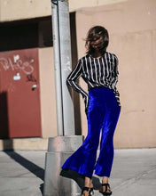 Load image into Gallery viewer, Velvet Bell Bottom Trousers
