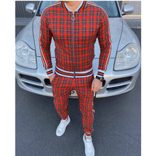 Load image into Gallery viewer, Plaid 2PC Casual Pants Suit