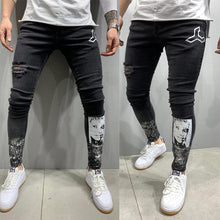Load image into Gallery viewer, Ripped Stretch Black Jeans