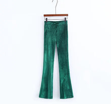 Load image into Gallery viewer, Velvet Bell Bottom Trousers
