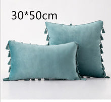 Load image into Gallery viewer, Tassel velvet sofa pillowcase