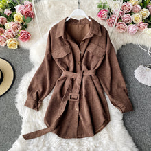 Load image into Gallery viewer, Classic Corduroy Shirt Dress