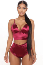 Load image into Gallery viewer, Satiny Corset Style Bra & Short Set