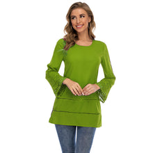 Load image into Gallery viewer, Chiffon hollowed-out plaid top