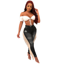 Load image into Gallery viewer, Shredded Fringe Jeans