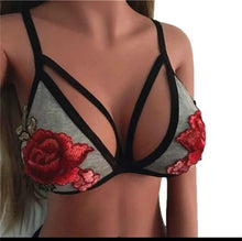Load image into Gallery viewer, Rose Embroidery Lace Bra Set