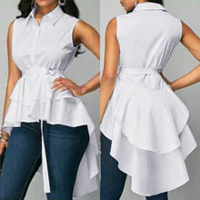 Load image into Gallery viewer, Long Slanted Hem Blouse